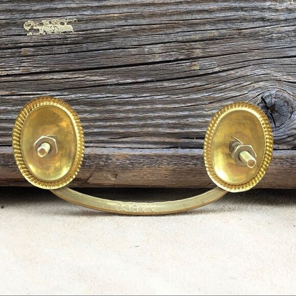 Vintage AAB Co. Brass Drawer Drop Pull Set of 2 - Picture 7 of 16